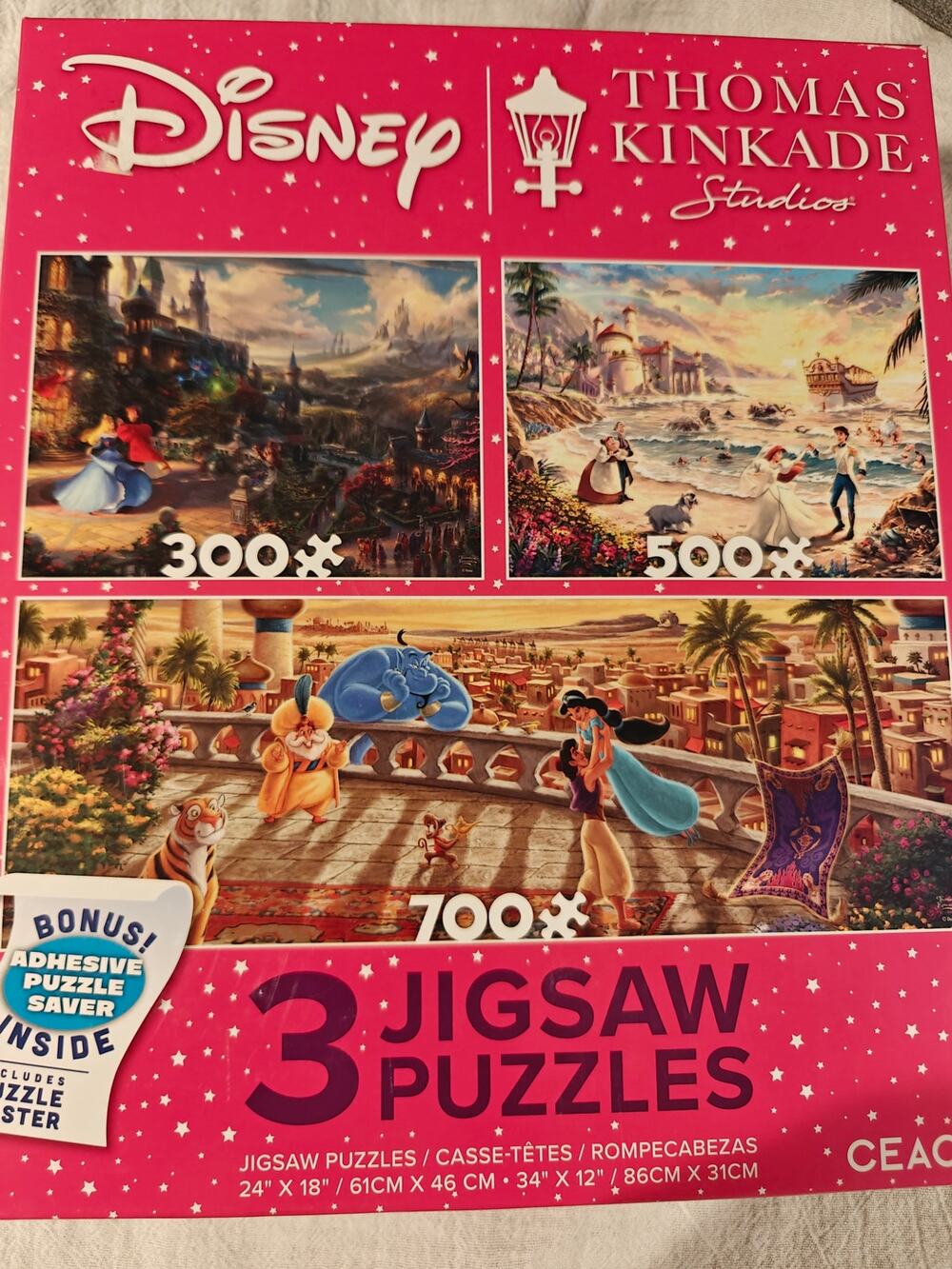 Ceaco Disney Thomas Kinkade Jigsaw Puzzles Lot of 3 NIB Sealed